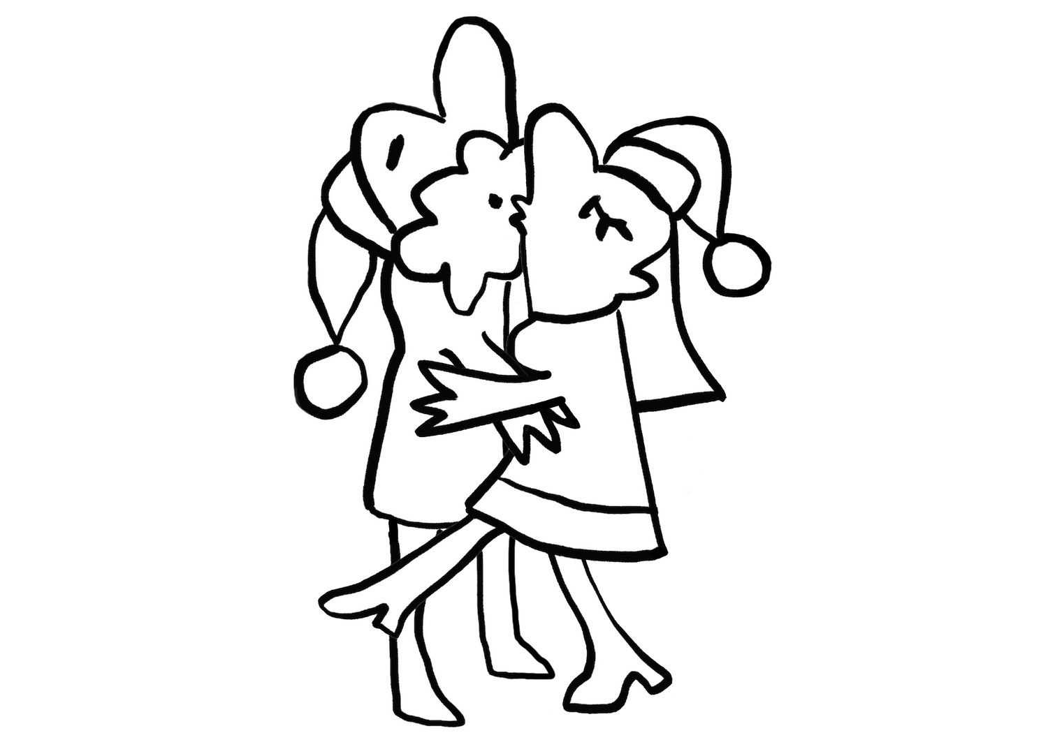 Bad Crackers Mr and Mrs Claus Logos kissing